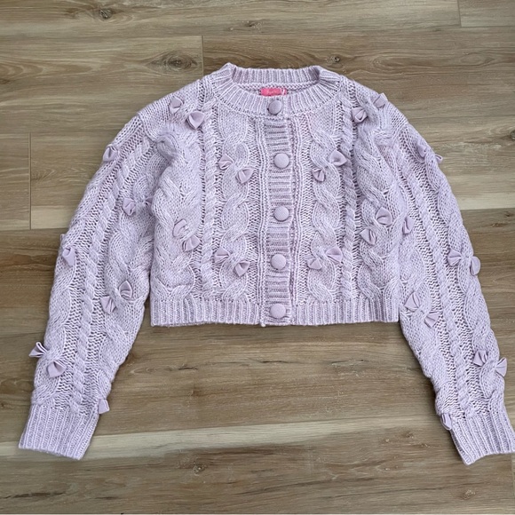 Sugar Thrillz Sunshine Princess Knit Bow Cardigan XS - Picture 1 of 5